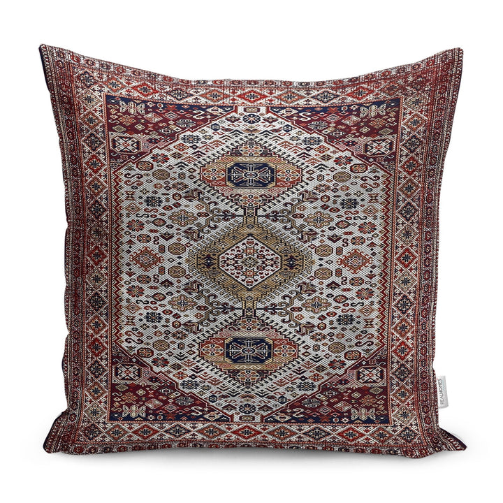 Kilim Pattern Pillow Cover|Rustic Anatolian Pillow Case|Rug Design Cushion Case|Ethnic Home Decor|Farmhouse Geometric Outdoor Pillowtop