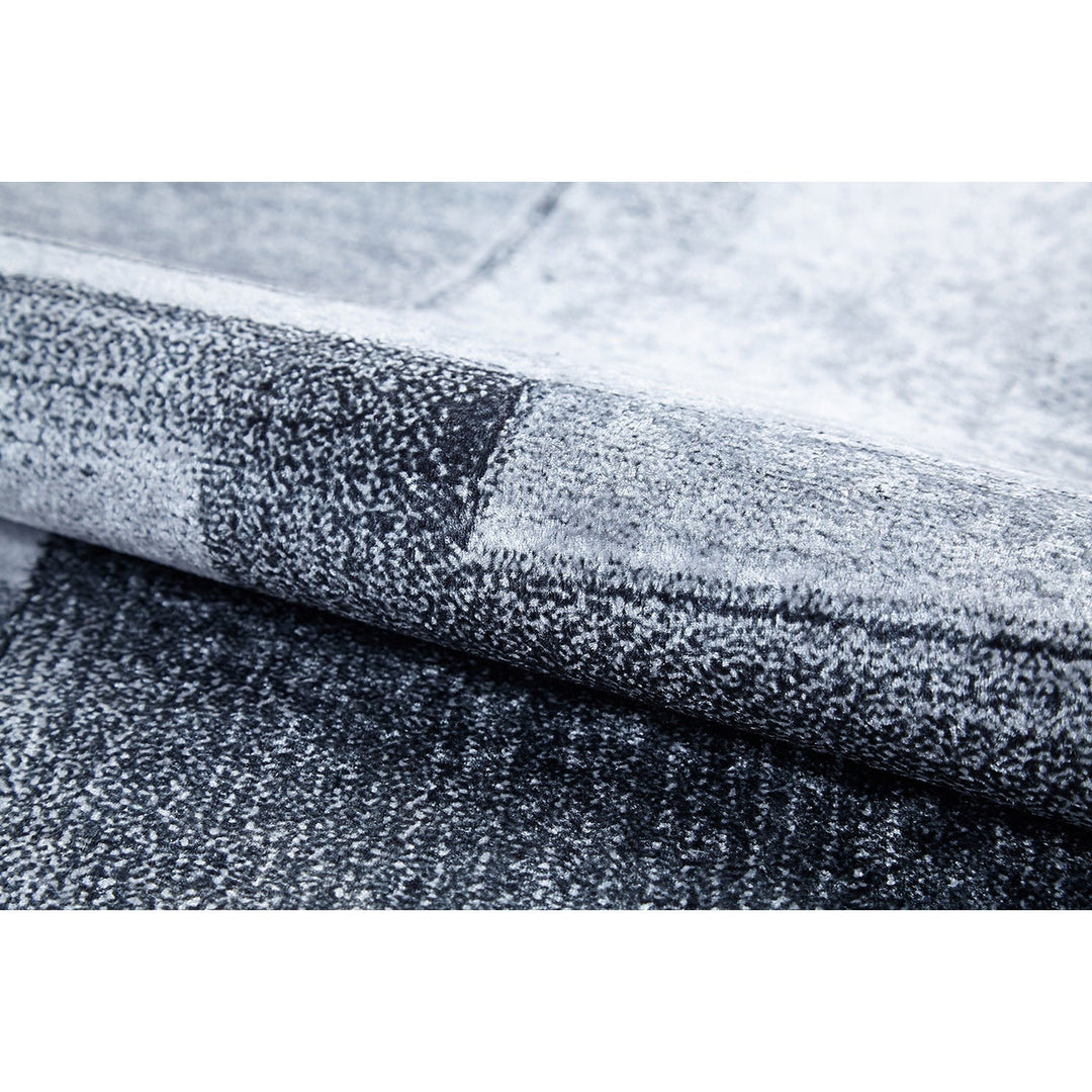 Gray Beige Area Rug|Machine-Washable Non-Slip Rug|Boho Washable Carpet|Housewarming Abstract Shapes Area Rug|Multi-Purpose Anti-Slip Carpet