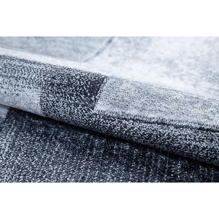 Gray Beige Area Rug|Machine-Washable Non-Slip Rug|Boho Washable Carpet|Housewarming Abstract Shapes Area Rug|Multi-Purpose Anti-Slip Carpet