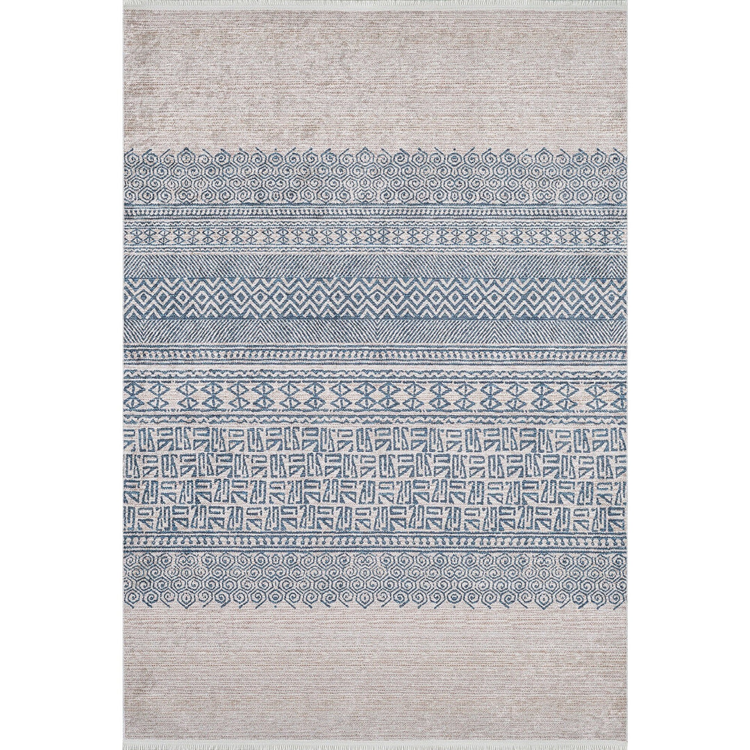 Ethnic Geometric Rug|Machine-Washable Bohemian Non-Slip Rug|Boho Design Washable Carpet|Decorative Area Rug|Multi-Purpose Anti-Slip Carpet