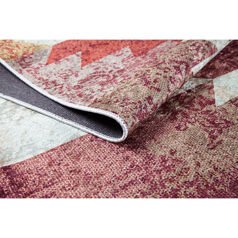Kilim Pattern Rug|Decorative Anatolian Area Rug|Machine-Washable Non-Slip Rug|Ethnic Design Washable Carpet|Multi-Purpose Anti-Slip Carpet