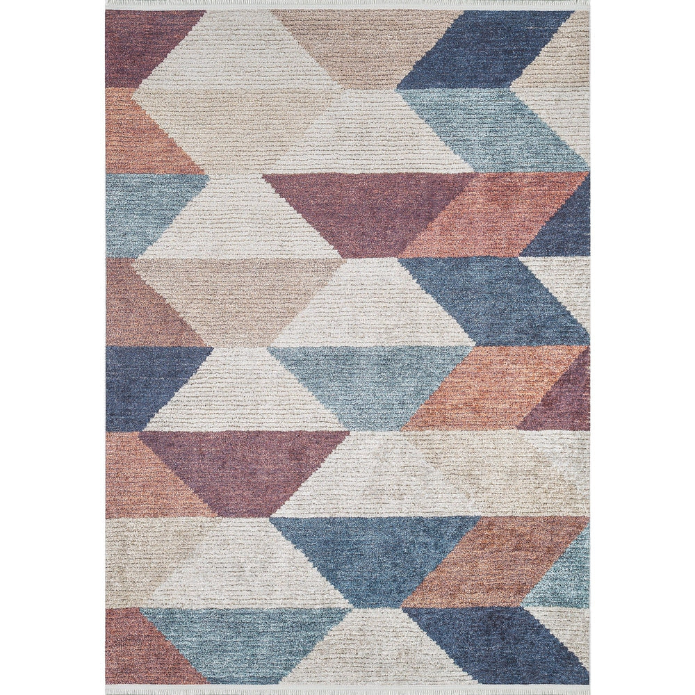 Geometric Design Rug|Kilim Pattern Washable Carpet|Machine-Washable Non-Slip Rug|Ethnic Anatolian Area Rug|Multi-Purpose Anti-Slip Carpet