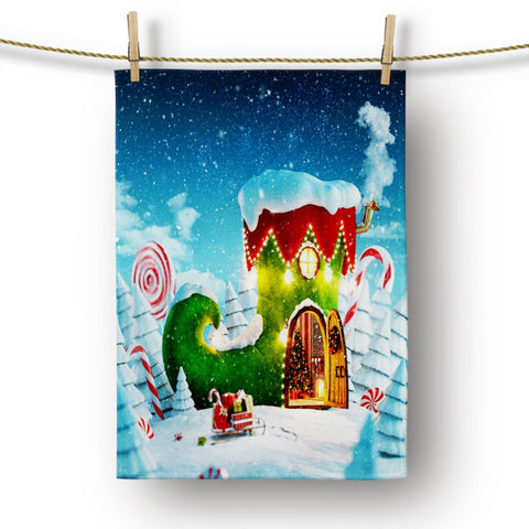Christmas Kitchen Towel|Merry Xmas Dish Towel|Cute Bear and Cute Deer Dishcloth|Winter Trend Hand Towel|Housewarming Snow Themed Xmas Gift