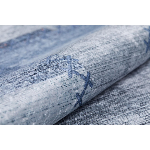 Patchwork Rug|Modern Machine-Washable Non-Slip Rug|Abstract Soft Blue Washable Carpet|Decorative Area Rug|Multi-Purpose Anti-Slip Carpet