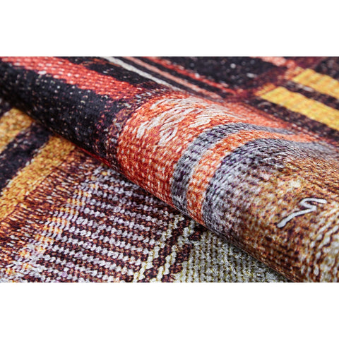 Patchwork Style Rug|Housewarming Area Rug|Colorful Machine-Washable Non-Slip Rug|Farmhouse Washable Carpet|Multi-Purpose Anti-Slip Carpet