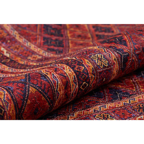 Red Ethnic Rug|Oriental Washable Carpet|Decorative Area Rug|Farmhouse Style Machine-Washable Non-Slip Rug|Multi-Purpose Anti-Slip Carpet