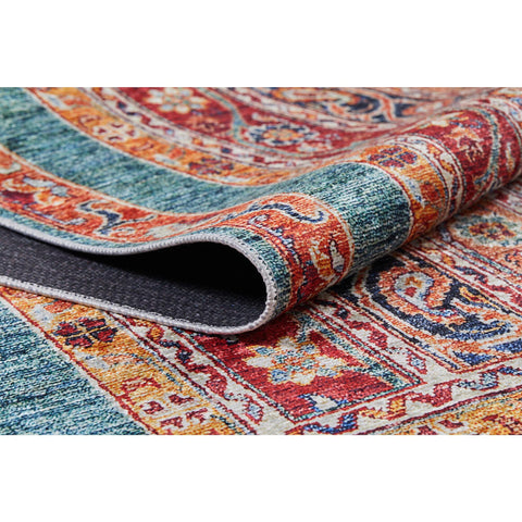Turkish Kilim Rug|Ethnic Design Washable Carpet|Rustic Pattern Machine-Washable Non-Slip Rug|Anatolian Style Multi-Purpose Anti-Slip Carpet
