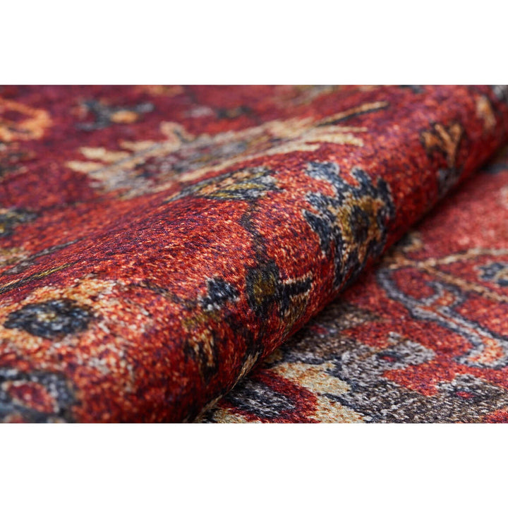 Turkish Kilim Rug|Traditional Anatolian Multi-Purpose Anti-Slip Carpet|Rustic Machine-Washable Non-Slip Rug|Ethnic Design Washable Carpet