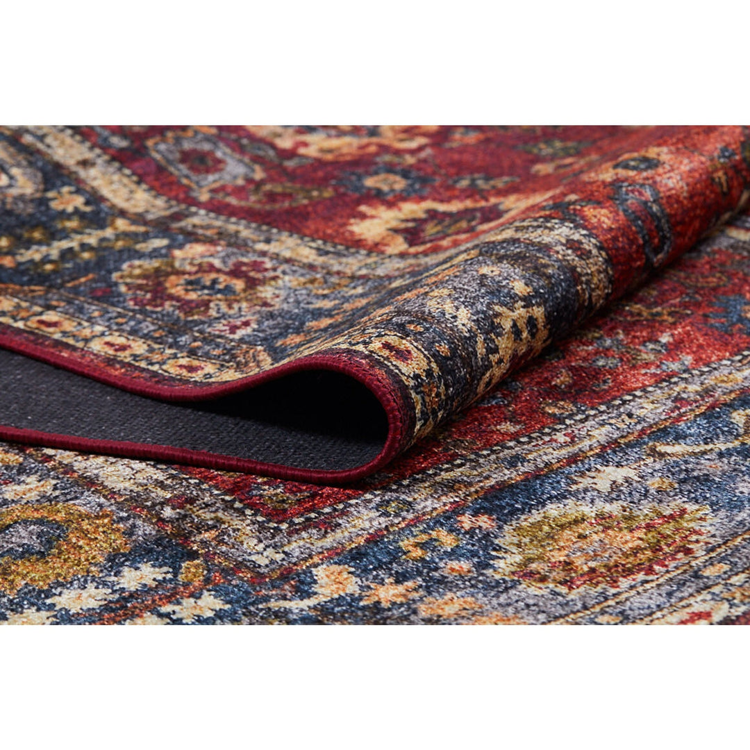 Turkish Kilim Rug|Traditional Anatolian Multi-Purpose Anti-Slip Carpet|Rustic Machine-Washable Non-Slip Rug|Ethnic Design Washable Carpet