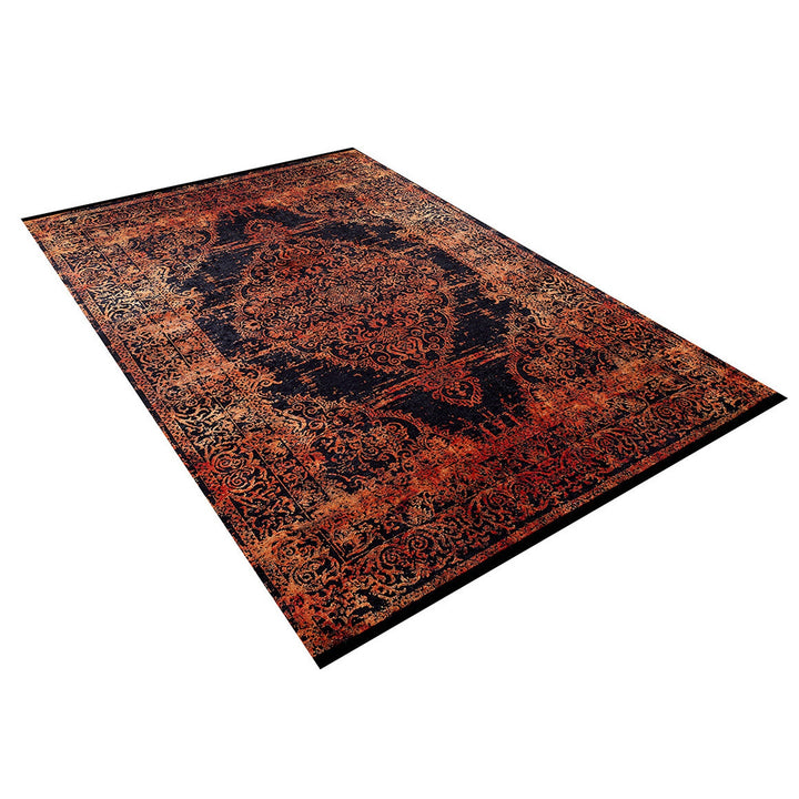 Vintage Style Rug|Rustic Worn Looking Multi-Purpose Anti-Slip Carpet|Machine-Washable Non-Slip Rug|Ethnic Anatolian Design Washable Carpet