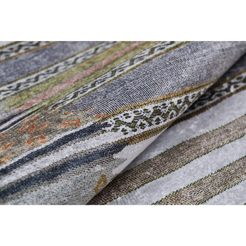 Striped Kilim Rug|Machine-Washable Non-Slip Rug|Turkish Kelim Pattern Washable Carpet|Decorative Area Rug|Multi-Purpose Anti-Slip Carpet