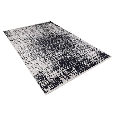 Bohemian Gray Rug|Housewarming Abstract Design Area Rug|Machine-Washable Non-Slip Rug|Boho Washable Carpet|Multi-Purpose Anti-Slip Carpet