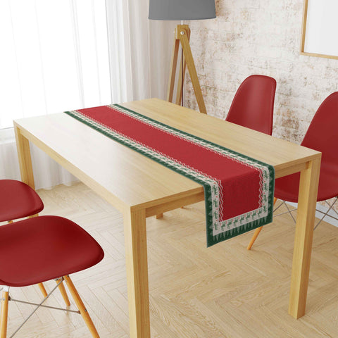Luxury Xmas Table Runner|High Quality Tartan Pattern Tabletop|Housewarming Winter Decor|Geometric Tablecloth|Checkered Xmas Kitchen Decor