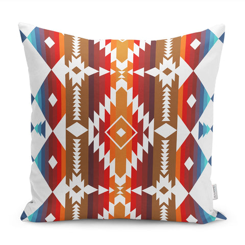 Rug Design Pillow Cover|Decorative Geometric Pillowtop|Terracotta Southwestern Cushion Case|Aztec Home Decor|Ethnic Farmhouse Cushion Cover
