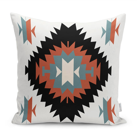 Rug Design Pillow Cover|Aztec Home Decor|Ethnic Farmhouse Cushion Cover|Decorative Geometric Pillowtop|Southwestern Outdoor Cushion Case
