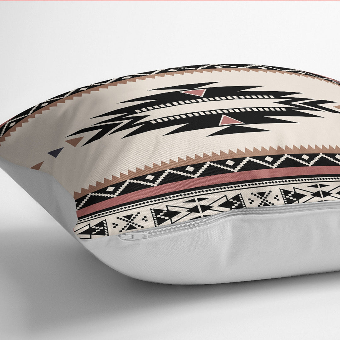 Rug Design Pillow Cover|Terracotta Southwestern Cushion Case|Aztec Home Decor|Ethnic Farmhouse Cushion Cover|Decorative Geometric Pillowtop