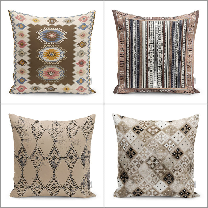 Rug Design Pillow Cover|Decorative Geometric Pillowtop|Southwestern Cushion Case|Aztec Home Decor|Ethnic Farmhouse Outdoor Cushion Cover