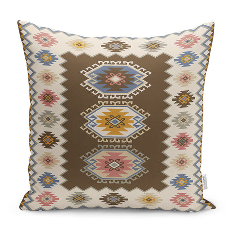 Rug Design Pillow Cover|Decorative Geometric Pillowtop|Southwestern Cushion Case|Aztec Home Decor|Ethnic Farmhouse Outdoor Cushion Cover