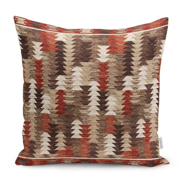 Rug Design Pillow Cover|Southwestern Cushion Case|Aztec Home Decor|Ethnic Farmhouse Cushion Cover|Tribal Design Geometric Throw Pillowtop