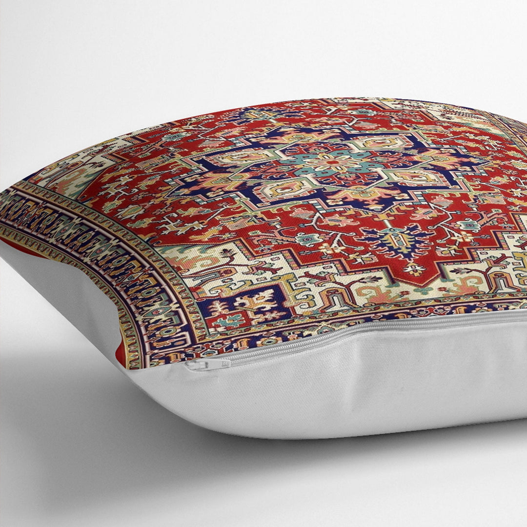 Kilim Pattern Pillow Cover|Rug Design Cushion Case|Vintage Looking Pillow Case|Ethnic Home Decor|Farmhouse Style Geometric Outdoor Pillowtop