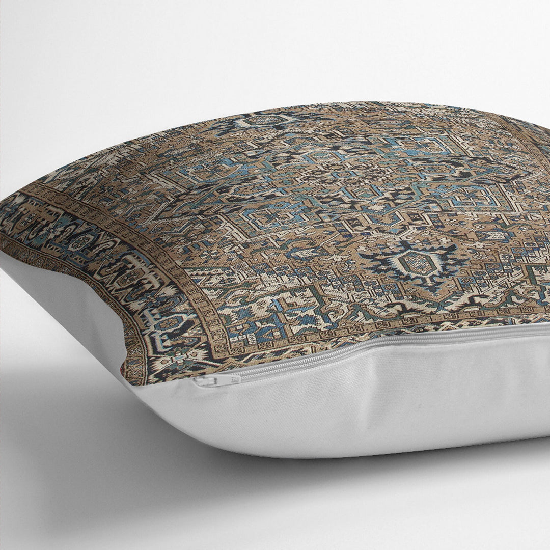 Kilim Pattern Pillow Cover|Rug Design Cushion Case|Worn Looking Pillow Case|Ethnic Home Decor|Farmhouse Style Geometric Throw Pillowtop