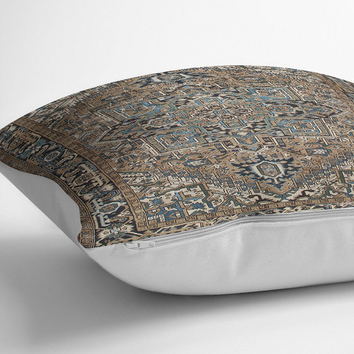 Kilim Pattern Pillow Cover|Rug Design Cushion Case|Worn Looking Pillow Case|Ethnic Home Decor|Farmhouse Style Geometric Throw Pillowtop