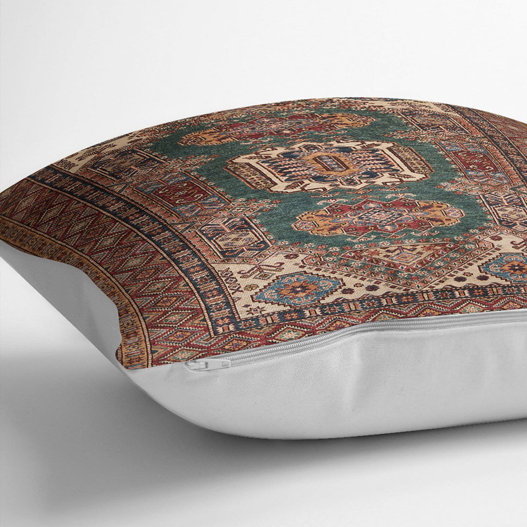 Kilim Pattern Pillow Cover|Rug Design Cushion Case|Worn Looking Pillow Case|Ethnic Home Decor|Farmhouse Style Geometric Throw Pillowtop