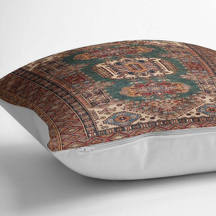 Kilim Pattern Pillow Cover|Rug Design Cushion Case|Worn Looking Pillow Case|Ethnic Home Decor|Farmhouse Style Geometric Throw Pillowtop