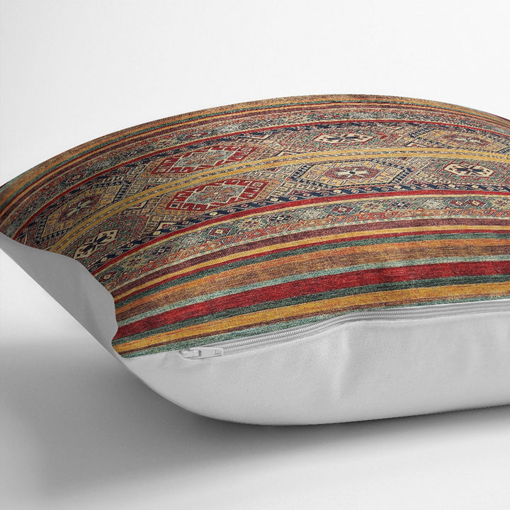 Kilim Pattern Pillow Cover|Rug Design Cushion Case|Ethnic Home Decor|Ottoman Pillow Case|Farmhouse Style Geometric Outdoor Throw Pillowtop