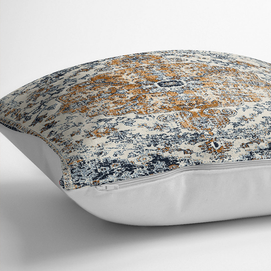 Worn Looking Pillow Case|Kilim Pattern Pillow Cover|Rug Design Cushion Case|Ethnic Home Decor|Farmhouse Style Geometric Outdoor Pillowtop