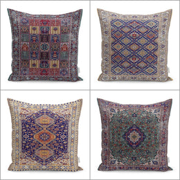 Authentic Pillowcase|Rug Design Cushion Case|Turkish Kilim Pattern Pillow Case|Ethnic Home Decor|Farmhouse Style Geometric Outdoor Pillowtop