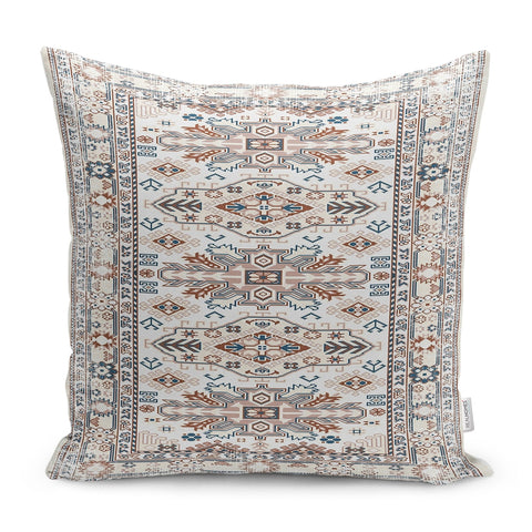 Kilim Pattern Pillow Cover|Rug Design Cushion Case|Traditional Pillow Case|Ethnic Home Decor|Farmhouse Style Geometric Outdoor Pillowtop