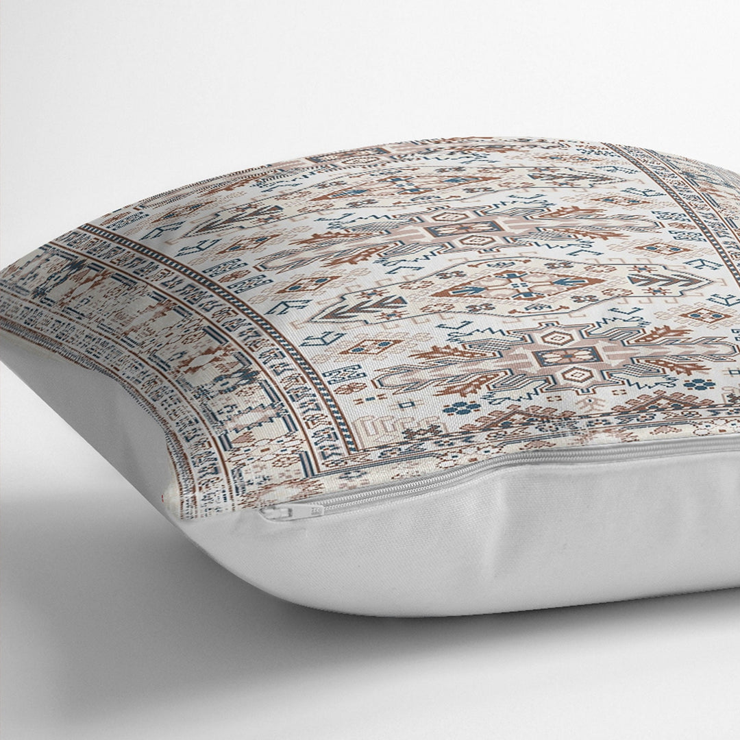 Kilim Pattern Pillow Cover|Rug Design Cushion Case|Traditional Pillow Case|Ethnic Home Decor|Farmhouse Style Geometric Outdoor Pillowtop