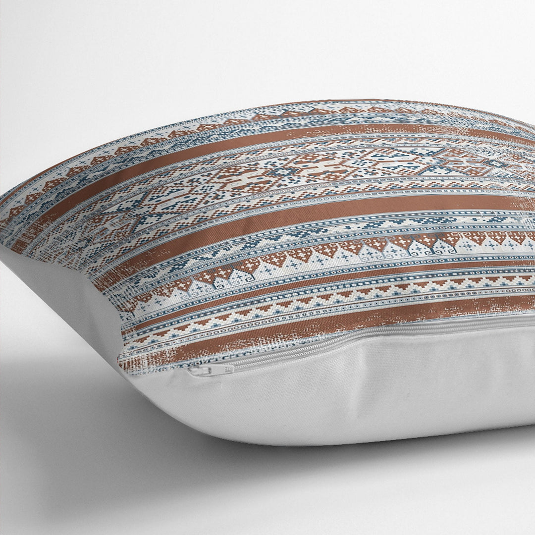 Kilim Pattern Pillow Cover|Rug Design Cushion Case|Traditional Pillow Case|Ethnic Home Decor|Farmhouse Style Geometric Outdoor Pillowtop