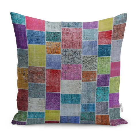 Patchwork Pillowcase|Colorful Cushion Case|Housewarming Abstract Pillow Case|Ethnic Home Decor|Farmhouse Oriental Outdoor Throw Pillowtop