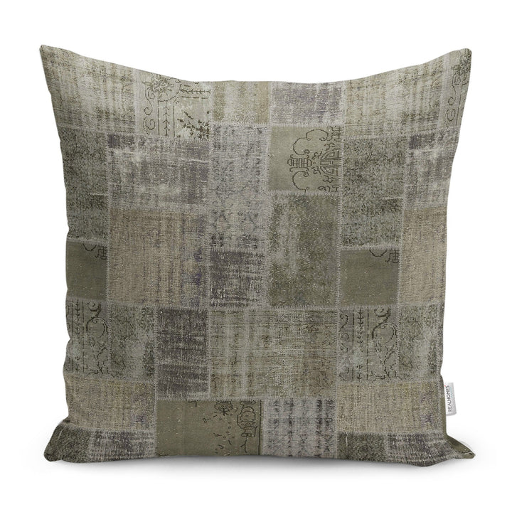 Ethnic Pillowcase|Patchwork Style Cushion Case|Housewarming Abstract Pillow Case|Rustic Design Home Decor|Farmhouse Outdoor Throw Pillowtop