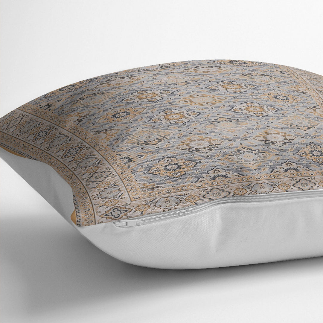 Worn Looking Pillow Case|Farmhouse Style Geometric Outdoor Pillowtop|Kilim Pattern Pillow Cover|Rug Design Cushion Case|Ethnic Home Decor