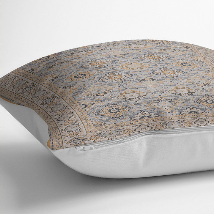 Worn Looking Pillow Case|Farmhouse Style Geometric Outdoor Pillowtop|Kilim Pattern Pillow Cover|Rug Design Cushion Case|Ethnic Home Decor