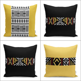 Ethnic Pillow Cover|African Design Cushion Case|Tribal Pillow Case|Rustic Geometric Home Decor|Boho Style Housewarming Outdoor Pillowtop