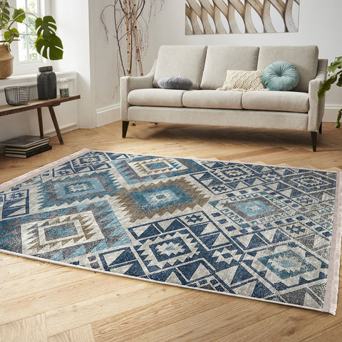 Rug Design Carpet|Aztec Print Fringed Anti-Slip Carpet|Southwestern Rug|Rustic Pattern Machine-Washable Non-Slip Rug|Ethnic Geometric Decor