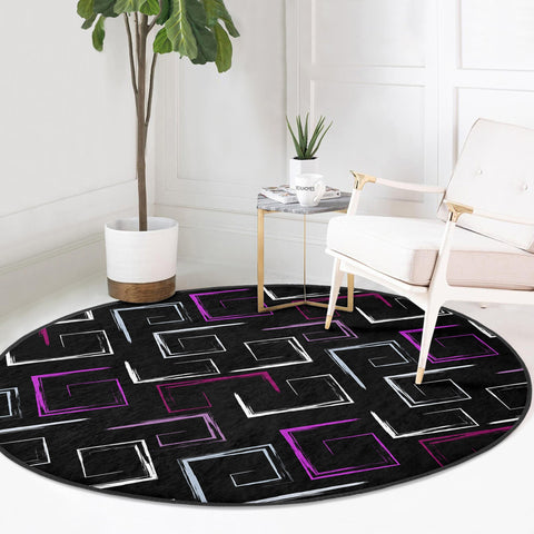 Labyrinth Round Rug|Non-Slip Round Carpet|Geometric Circle Rug|Abstract Area Rug|Labyrinth Home Decor|Decorative Multi-Purpose Mat