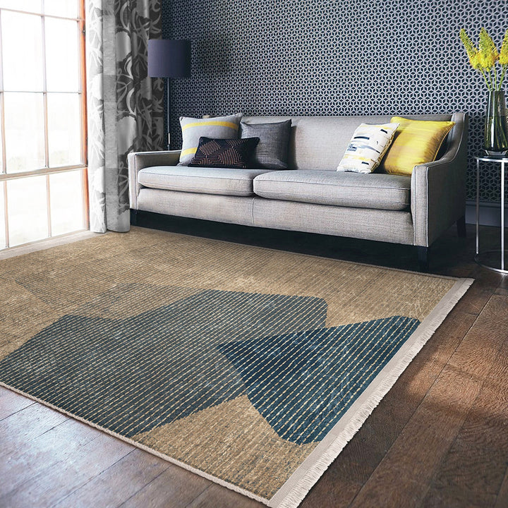Abstract Area Rug|Boho Style Carpet|Machine-Washable Fringed Non-Slip Rug|Farmhouse Multi-Purpose Anti-Slip Carpet|Geometric Living Room Rug