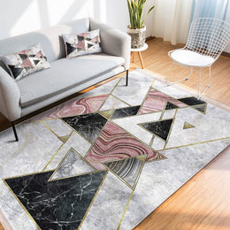 Abstract Marble Rug|Decorative Carpet|Machine-Washable Fringed Non-Slip Rug|Stylish Multi-Purpose Anti-Slip Carpet|Geometric Living Room Rug