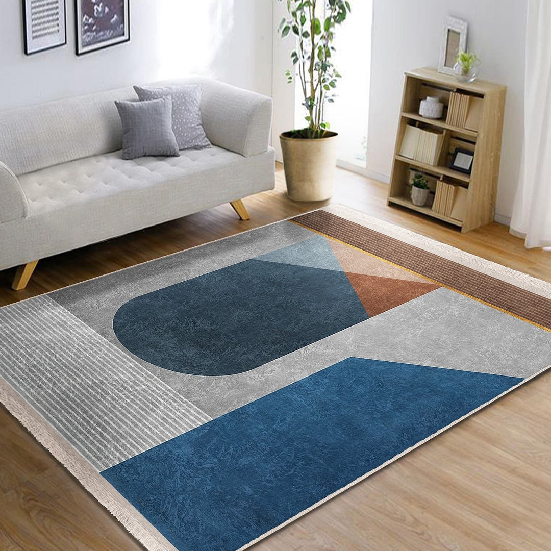Abstract Area Rug|Boho Style Carpet|Machine-Washable Fringed Non-Slip Rug|Modern Stylish Multi-Purpose Anti-Slip Carpet|Abstract Home Decor