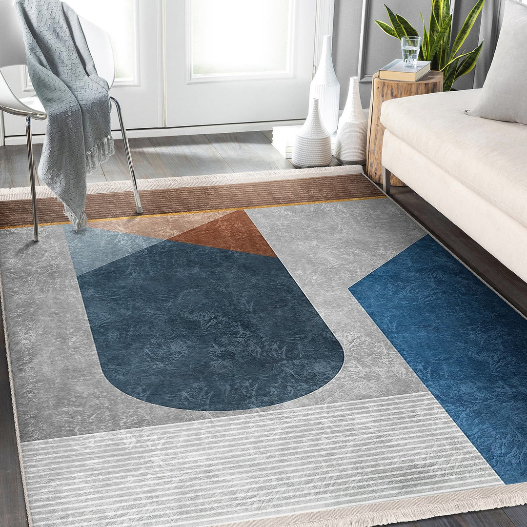 Abstract Area Rug|Boho Style Carpet|Machine-Washable Fringed Non-Slip Rug|Modern Stylish Multi-Purpose Anti-Slip Carpet|Abstract Home Decor