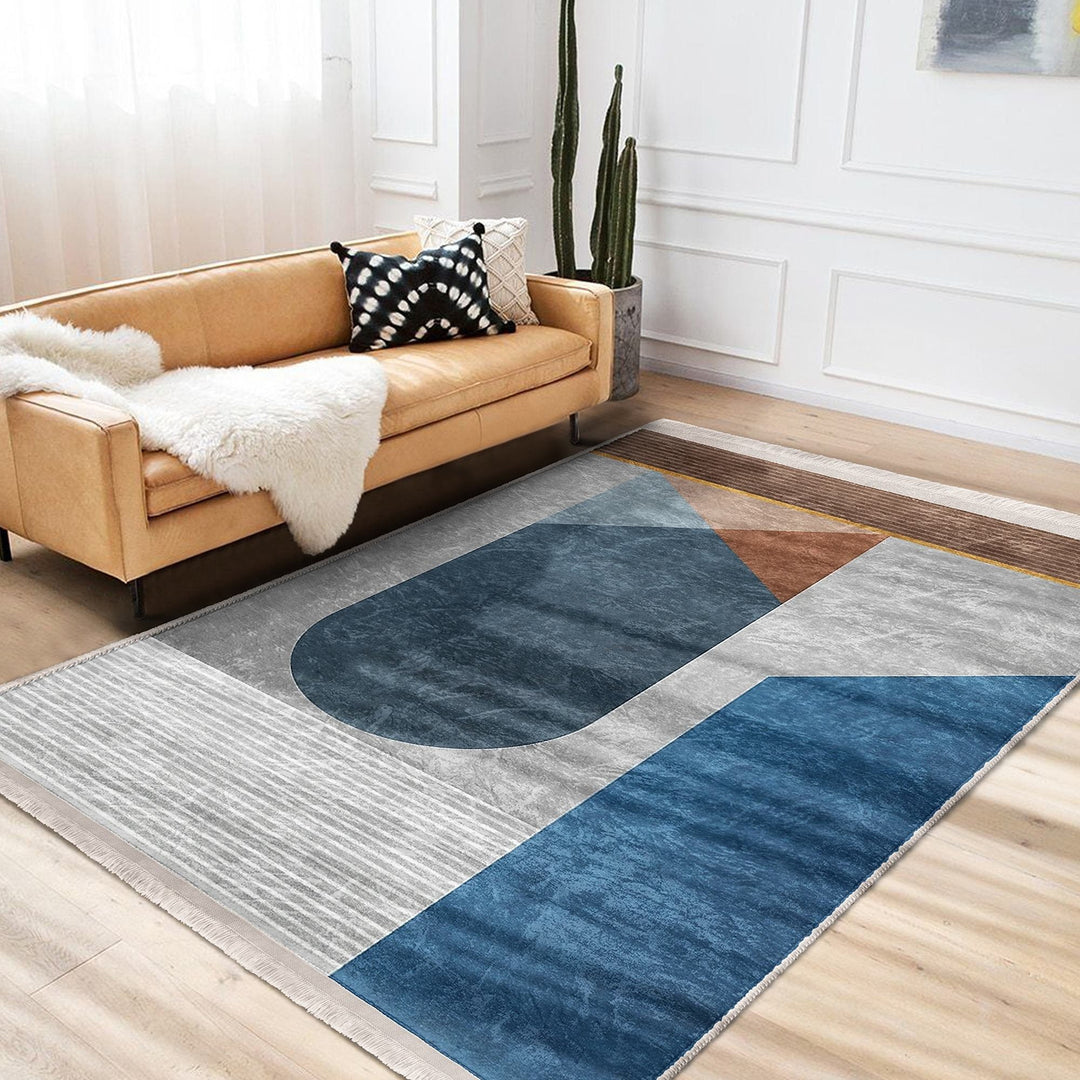 Abstract Area Rug|Boho Style Carpet|Machine-Washable Fringed Non-Slip Rug|Modern Stylish Multi-Purpose Anti-Slip Carpet|Abstract Home Decor