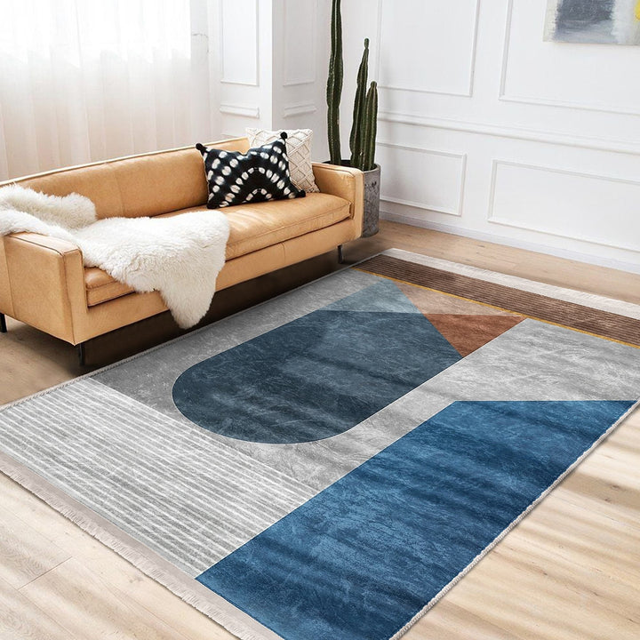 Abstract Area Rug|Boho Style Carpet|Machine-Washable Fringed Non-Slip Rug|Modern Stylish Multi-Purpose Anti-Slip Carpet|Abstract Home Decor