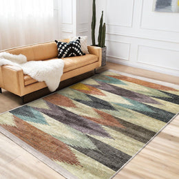 Abstract Area Rug|Modern Carpet|Machine-Washable Fringed Non-Slip Rug|Farmhouse Multi-Purpose Anti-Slip Carpet|Geometric Living Room Mat