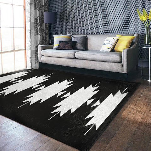 Rug Design Carpet|Southwestern Decor|Rustic Pattern Machine-Washable Non-Slip Rug|Aztec Fringed Anti-Slip Floor Mat|Ethnic Geometric Carpet