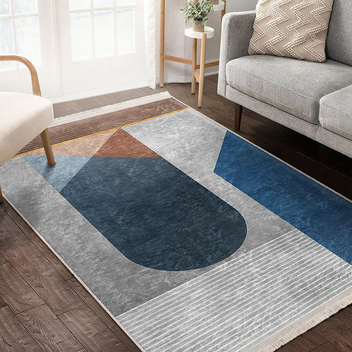 Abstract Area Rug|Boho Style Carpet|Machine-Washable Fringed Non-Slip Rug|Modern Stylish Multi-Purpose Anti-Slip Carpet|Abstract Home Decor